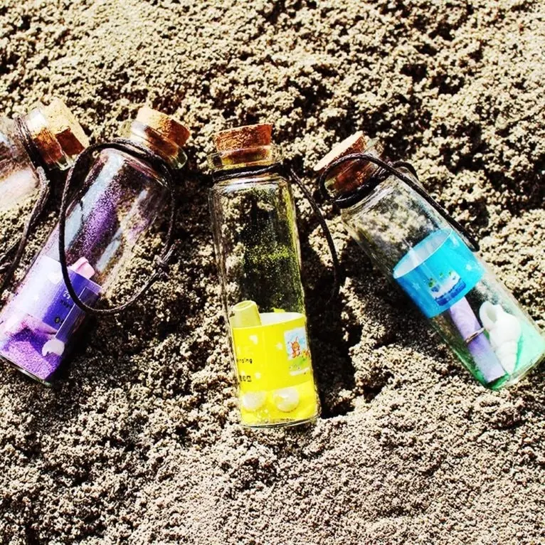 [3Pk X 3Pce] Krafters Korner Mini Glass Bottles With Cork Lids - Ideal Use For A Message In A Bottle