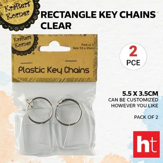 [2PCE] Krafters Korner Rectangle Key Chains - Clear (5.5 X 3.5CM)