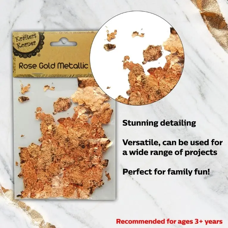 [2Pk] Krafters Korner Metallic Flakes - Rose Gold 2g per pack