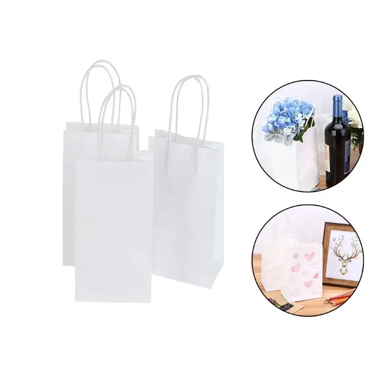 [3PCE] Krafters Korner Craft White Bag With Handle (13cm x 24cm x8cm )