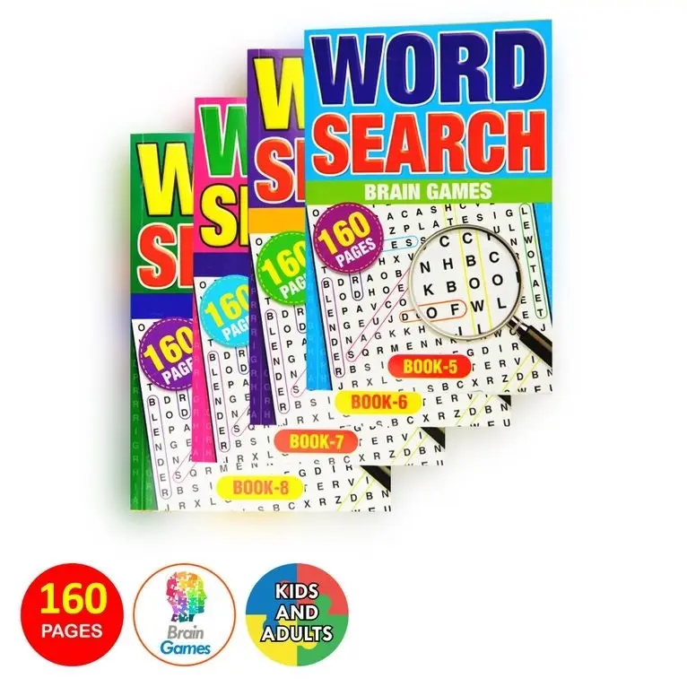 [4pce] A5 Word Search Book - - 160 Pages Book 5-8 (21 X 14.5cm)