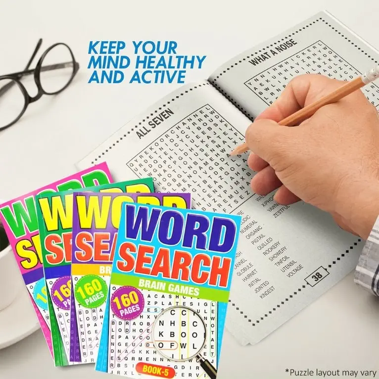 [4pce] A5 Word Search Book - - 160 Pages Book 5-8 (21 X 14.5cm)