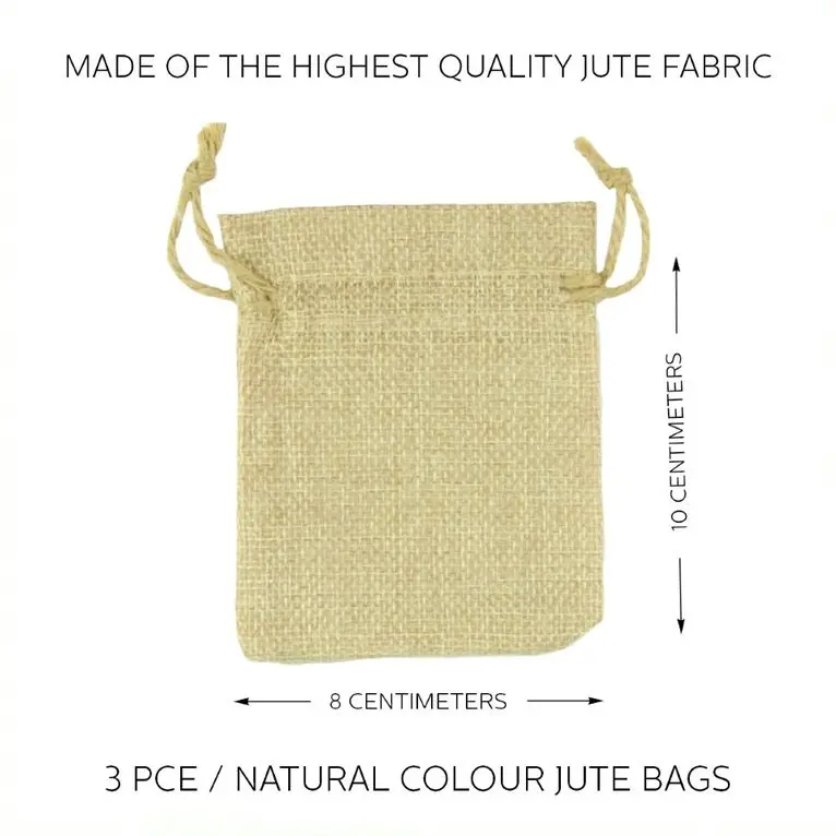 [3Pce] Krafters Korner Jute Bags (8X 10Cm)