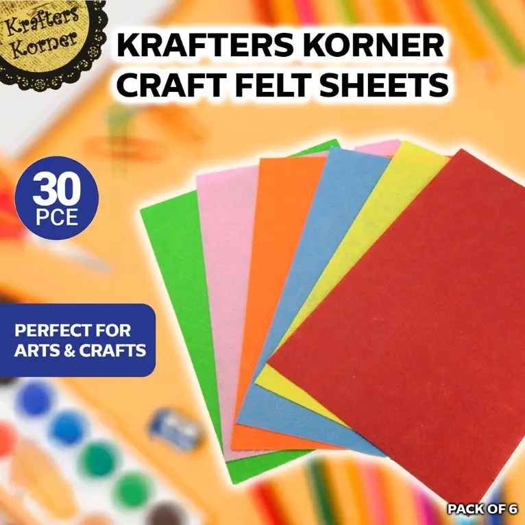 [5Pk X 6Pce] Krafters Korner Craft Felt Sheets - Diy Material And More