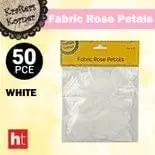 [50Pcs] Krafters Korner Fabric Rose White Petals