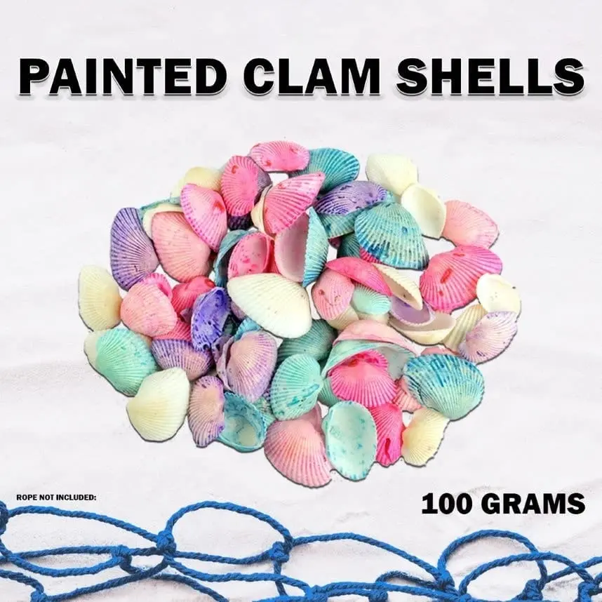 Krafters Korner 100g Painted Clam Shells Approx 3CM Assorted Colours Charms for Vase Filler - Fish Tank