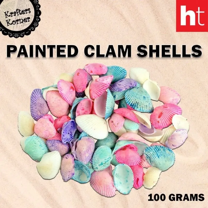 Krafters Korner 100g Painted Clam Shells Approx 3CM Assorted Colours Charms for Vase Filler - Fish Tank