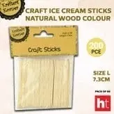 4 50PK Krafters Korner Craft Ice Cream Sticks Natural Wood Colour 200Pce Size L- 7.3cm Tasting Spoons - Ice Cream Sticks Perfect for Tasting - Sampling - Crafts