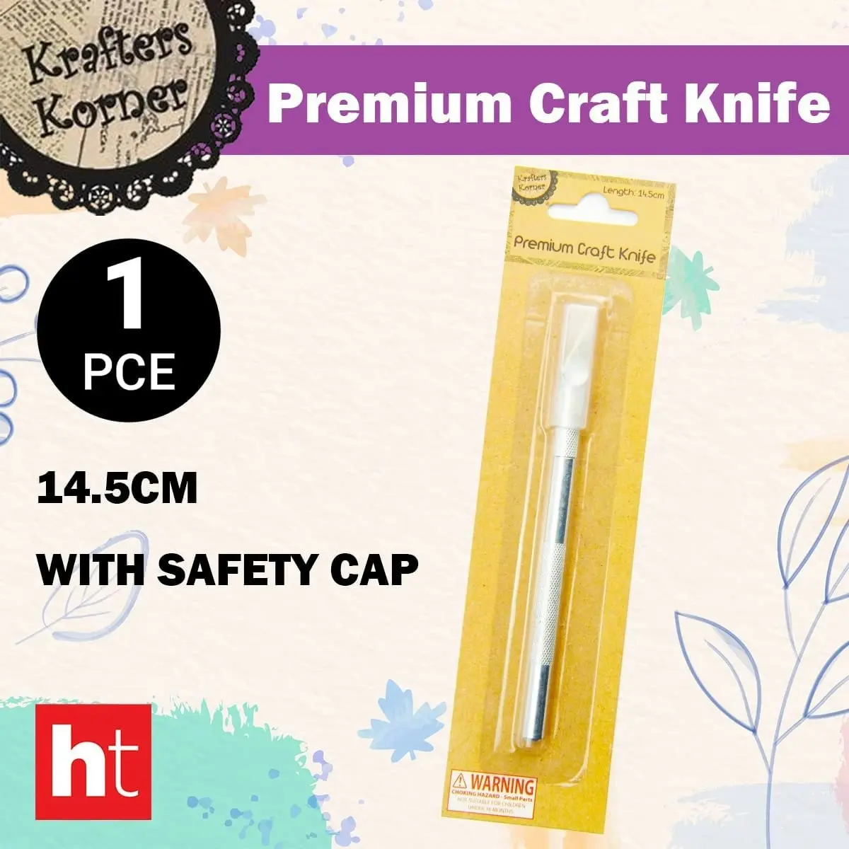 Krafters Korner Premium Craft Knife With Safety Cap For Storage And Portability (14.5Cm)