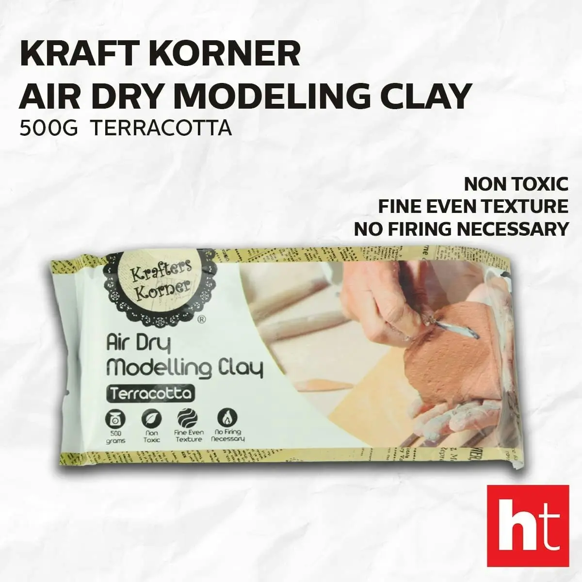 Krafters Korner Modeling Clay 500G Terracotta