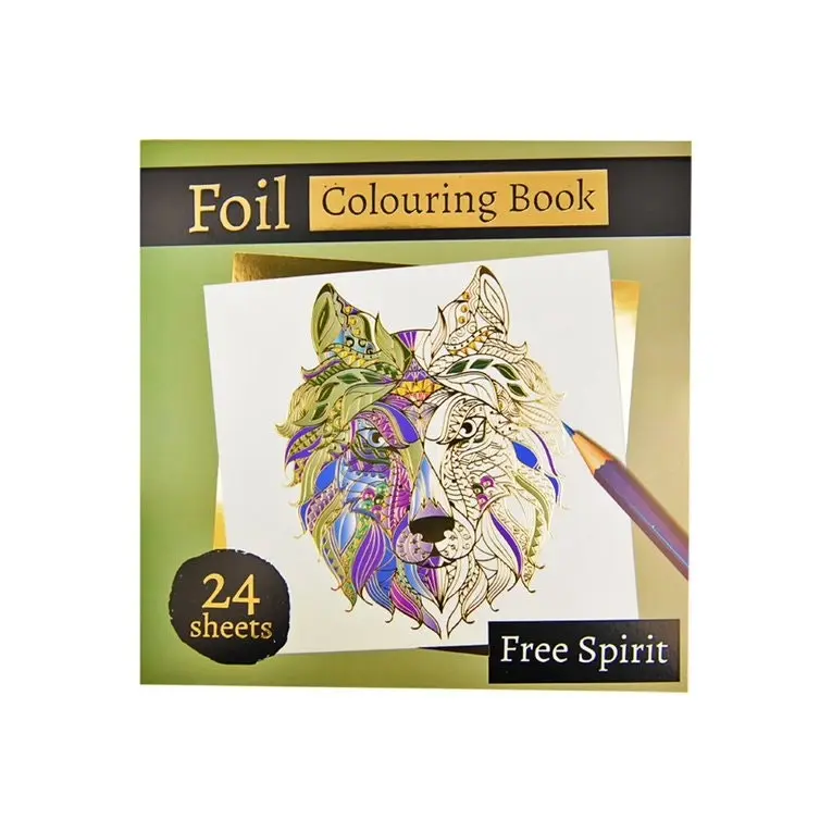 Square Foil Colouring Book - Spirit Theme - 24 Sheets - (25.5X25.5Cm)