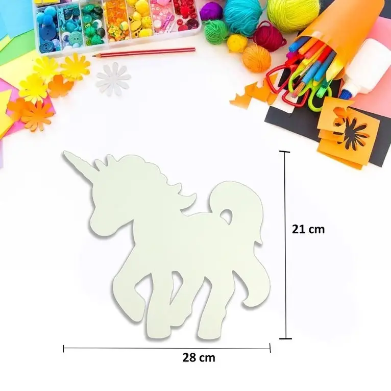 [8Pce] Krafters Korner Craft Unicorn Cut-Outs - White (21cm x 28cm)