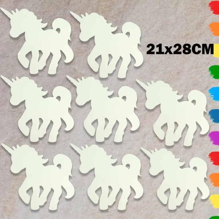 [8Pce] Krafters Korner Craft Unicorn Cut-Outs - White (21cm x 28cm)