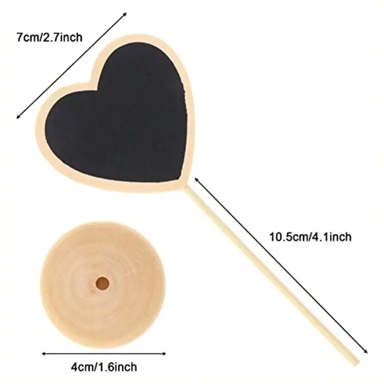 [4Pk] Krafters Korner Heart Chalkboard Table Stand (34 x 16Cm)