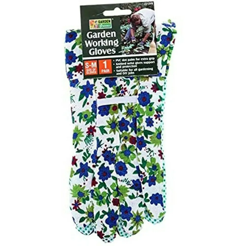 Garden Greens 3 Pack Garden Gloves With Grip Polyester/Cotton Blend Coated Gardening Gloves