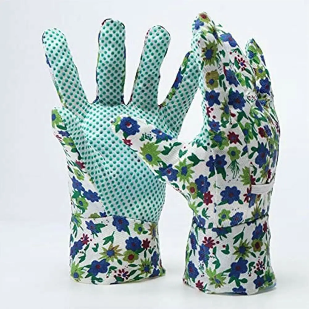 Garden Greens 3 Pack Garden Gloves With Grip Polyester/Cotton Blend Coated Gardening Gloves