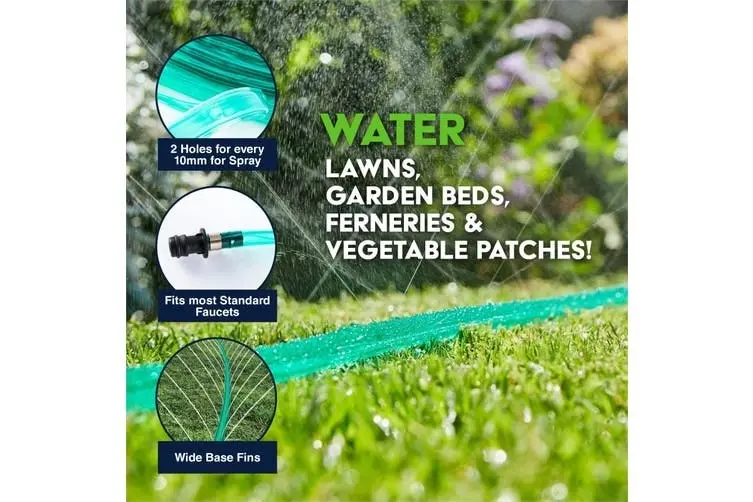 Garden Greens 2PK Hose Garden Soaker Tube UV Treated Lawn Garden Beds 15m