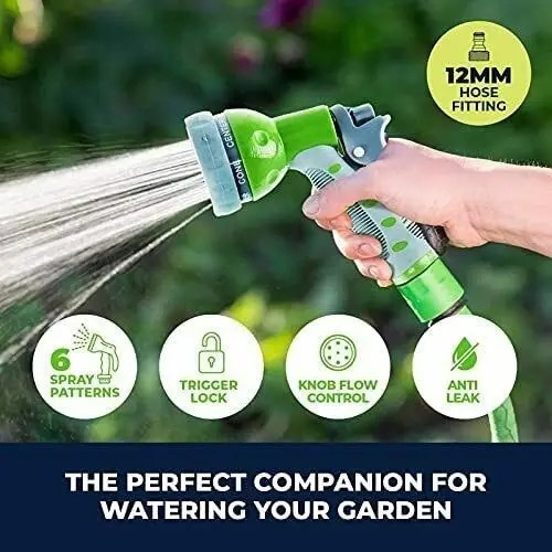 Garden Greens Hose Connector & Soft Grip Spray Gun Set Suits 12mm