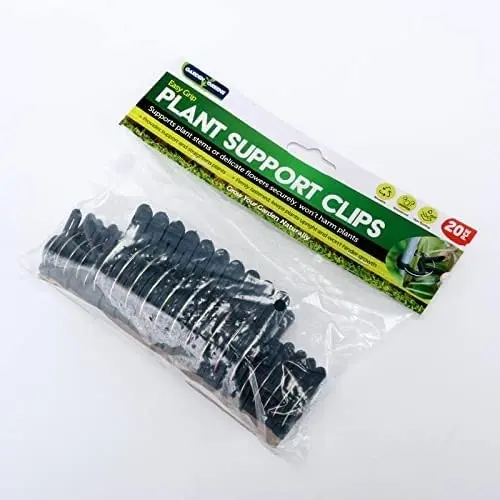 Garden Greens 60PCE Plant Clip Garden Black 2 sizes: 4.5cm x 6cm & 3cm x 4cm