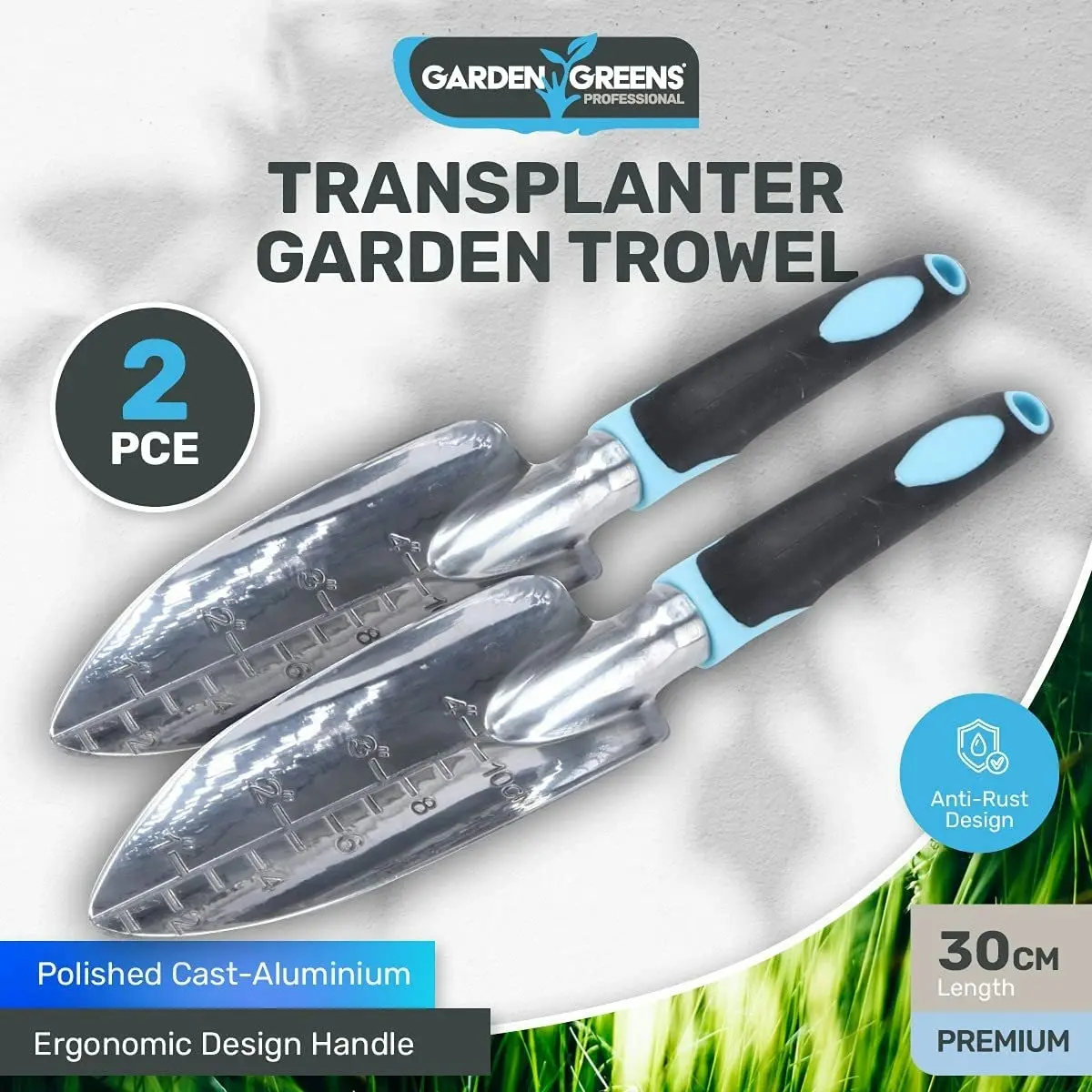 Garden Greens 2PK Garden Plant Transplanting Hand Tools Premium Quality 30cm