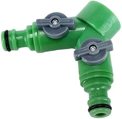 Garden Greens 2 Way Tap Connector Double Tap Adapter Garden Tap Adaptor with Individual On/Off