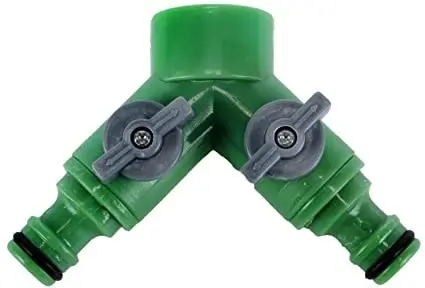 Garden Greens 2 Way Tap Connector Double Tap Adapter Garden Tap Adaptor with Individual On/Off