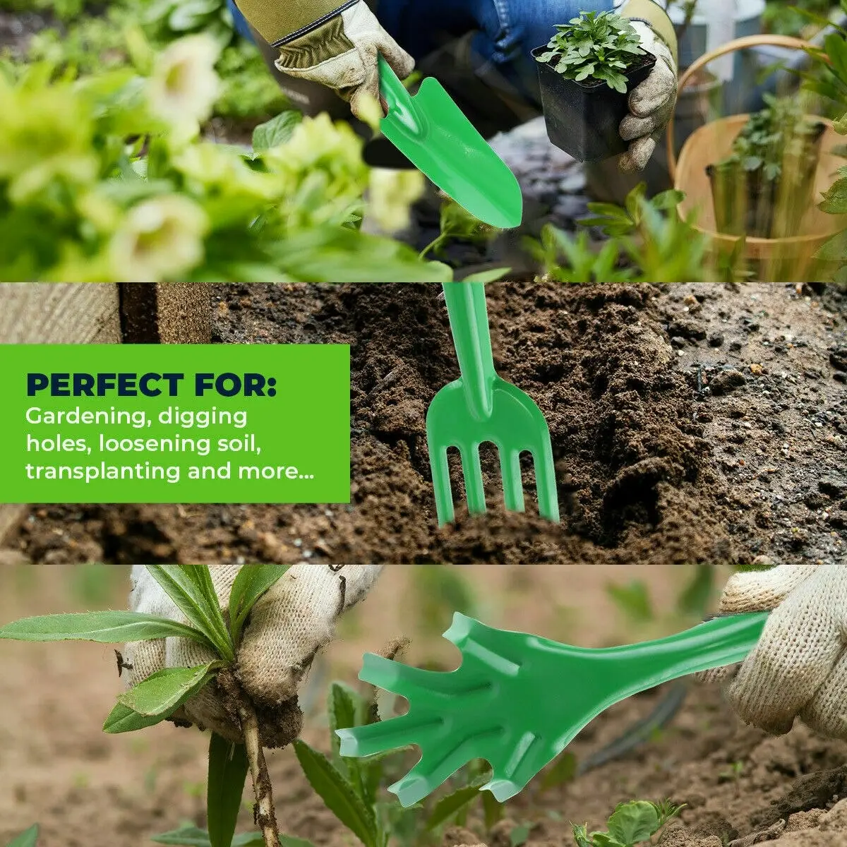 Garden Greens 6PCE Garden Hand Tool Set High Quality 2 Sets Comfortable 27cm