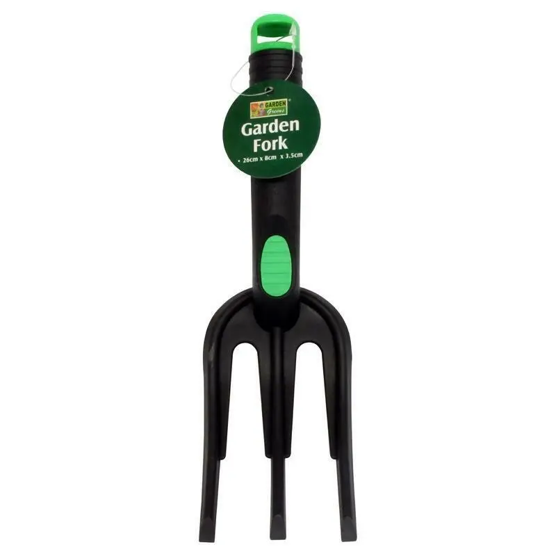 Garden Greens 4 Pack Garden Fork Ergonomic Shaft Hand Held 26cm x 8cm x 3.5cm Green