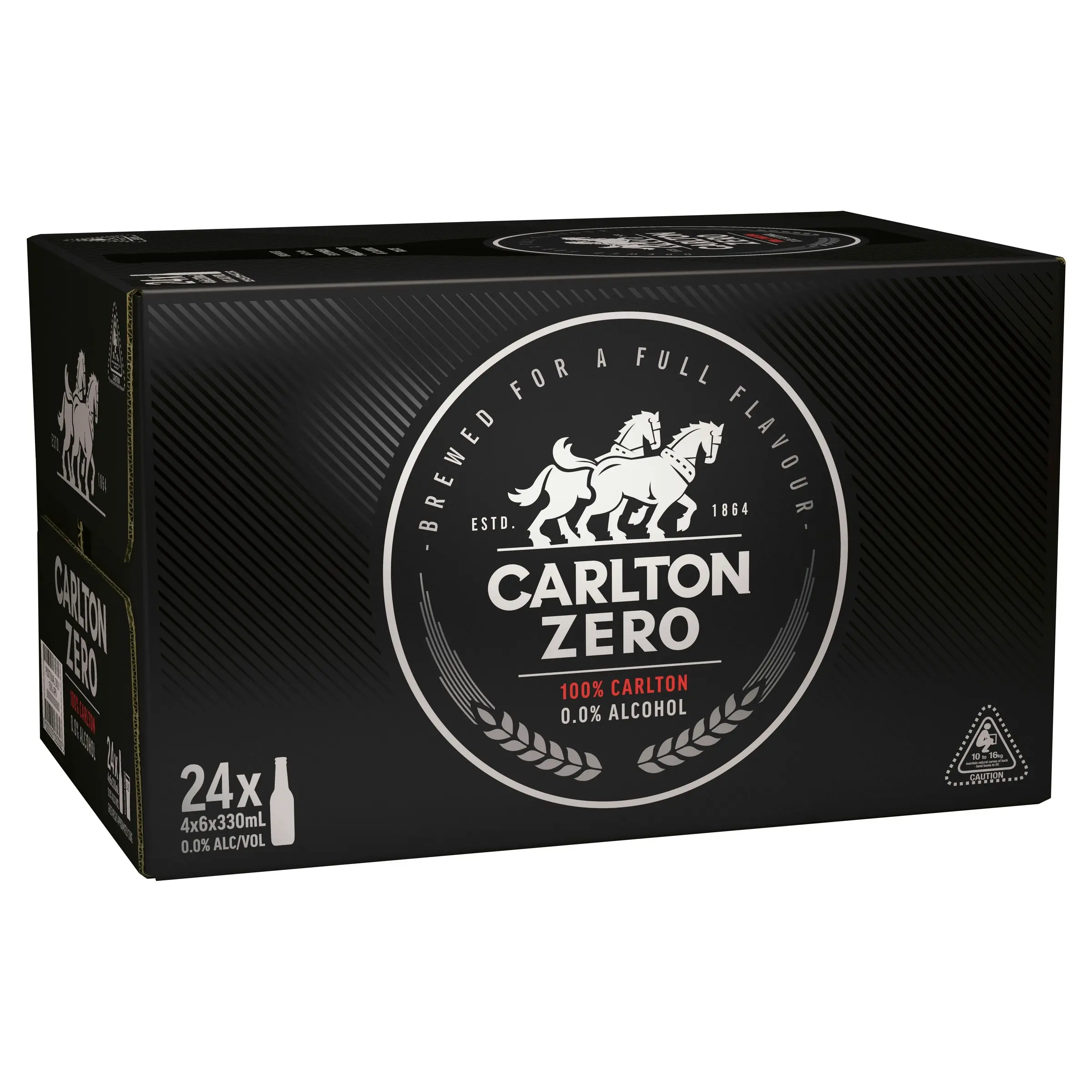 Carlton Zero Beer Case 24 x 330mL Bottles