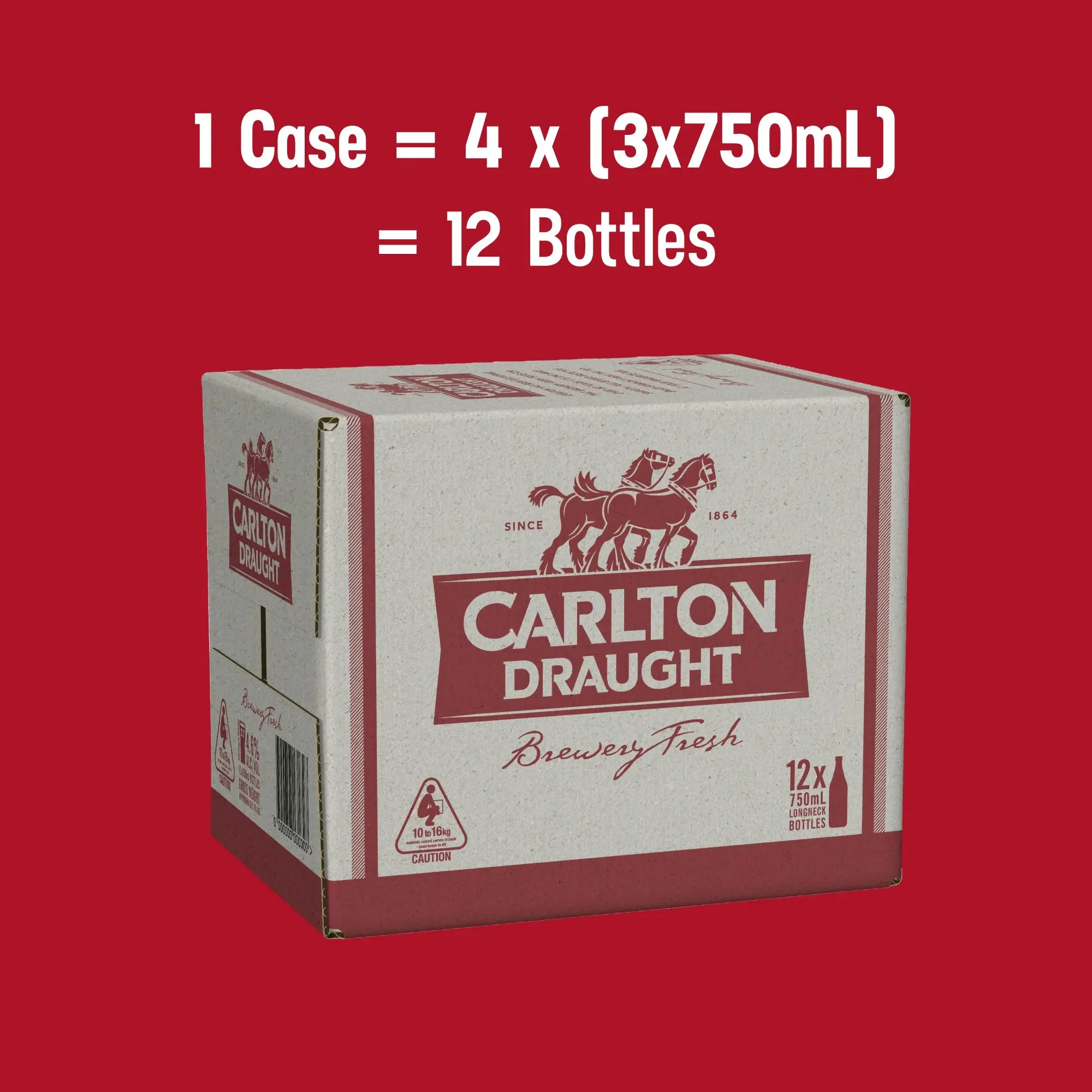 Carlton Draught Beer Case 12 x 750mL Bottles