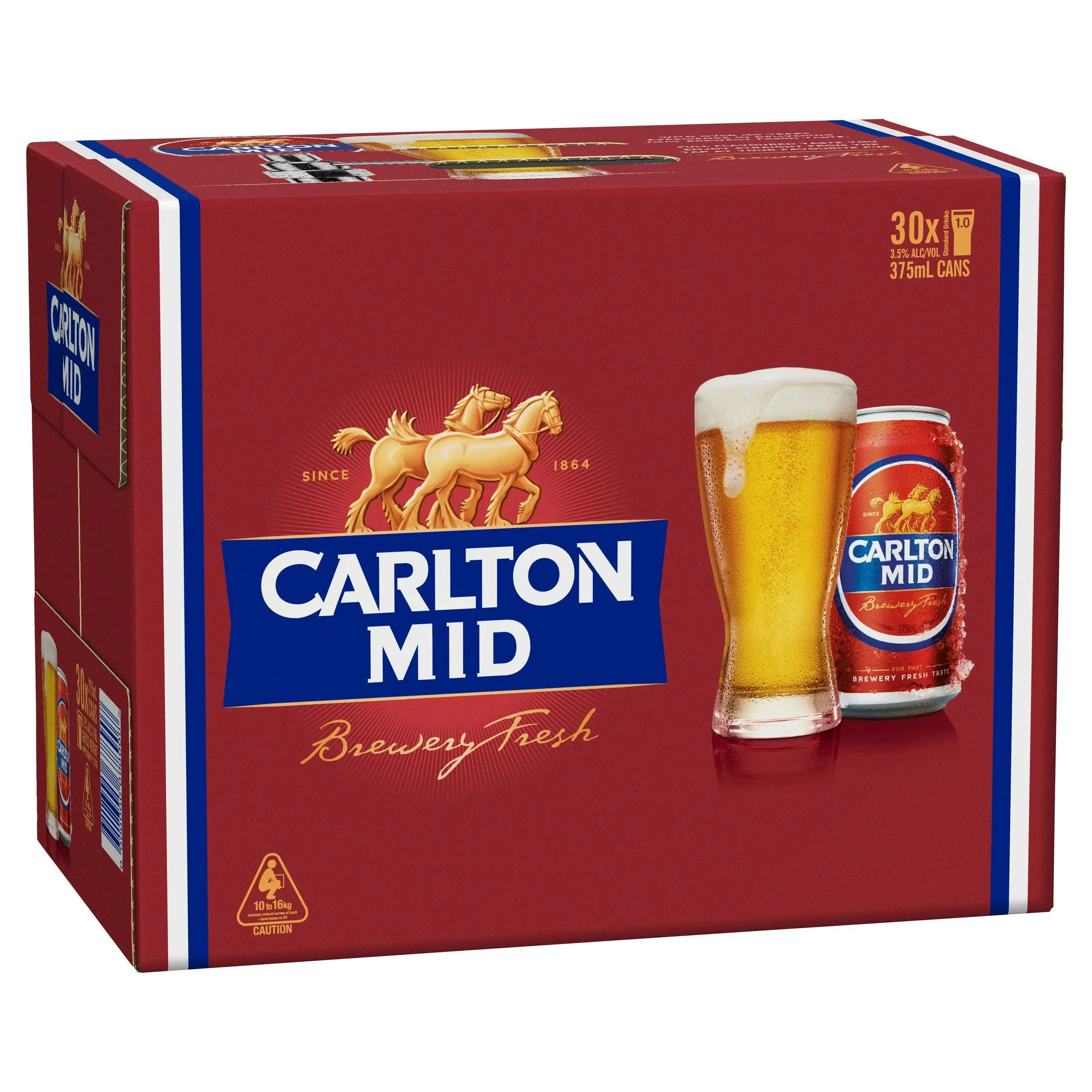 Carlton Mid Beer Case 30 x 375mL Cans