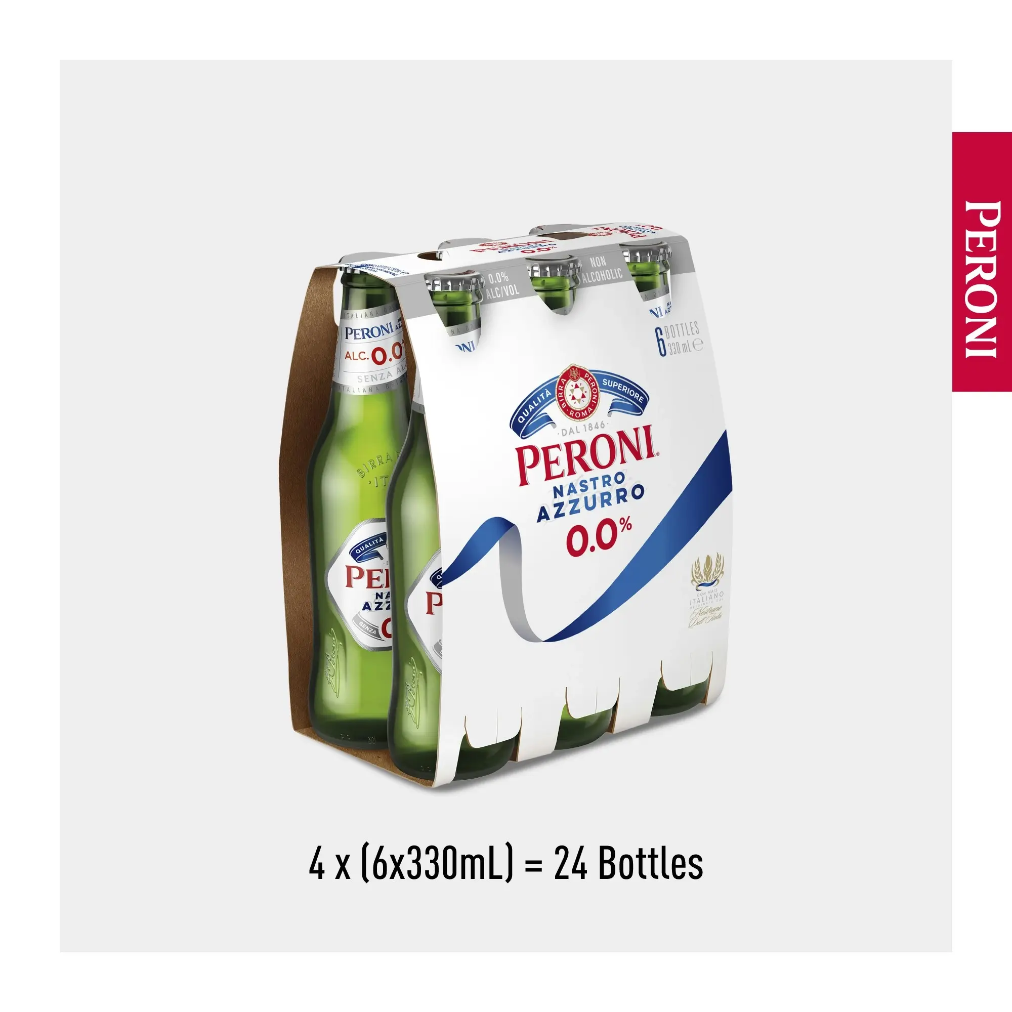 Peroni Nastro Azzuro 0.0% 24 x 330mL Bottles