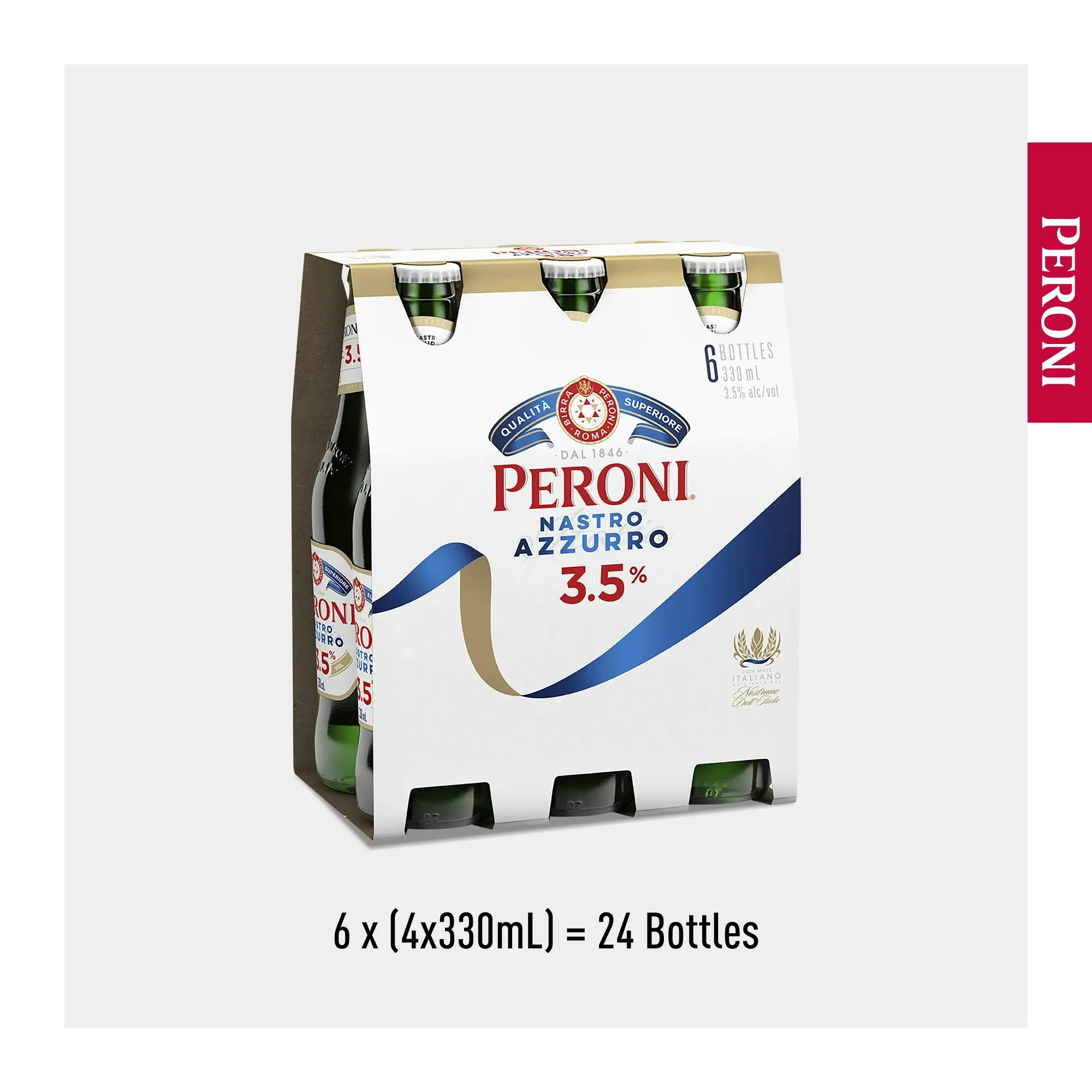 Peroni Nastro Azzurro 3.5% Beer Case 24 x 330mL Bottles