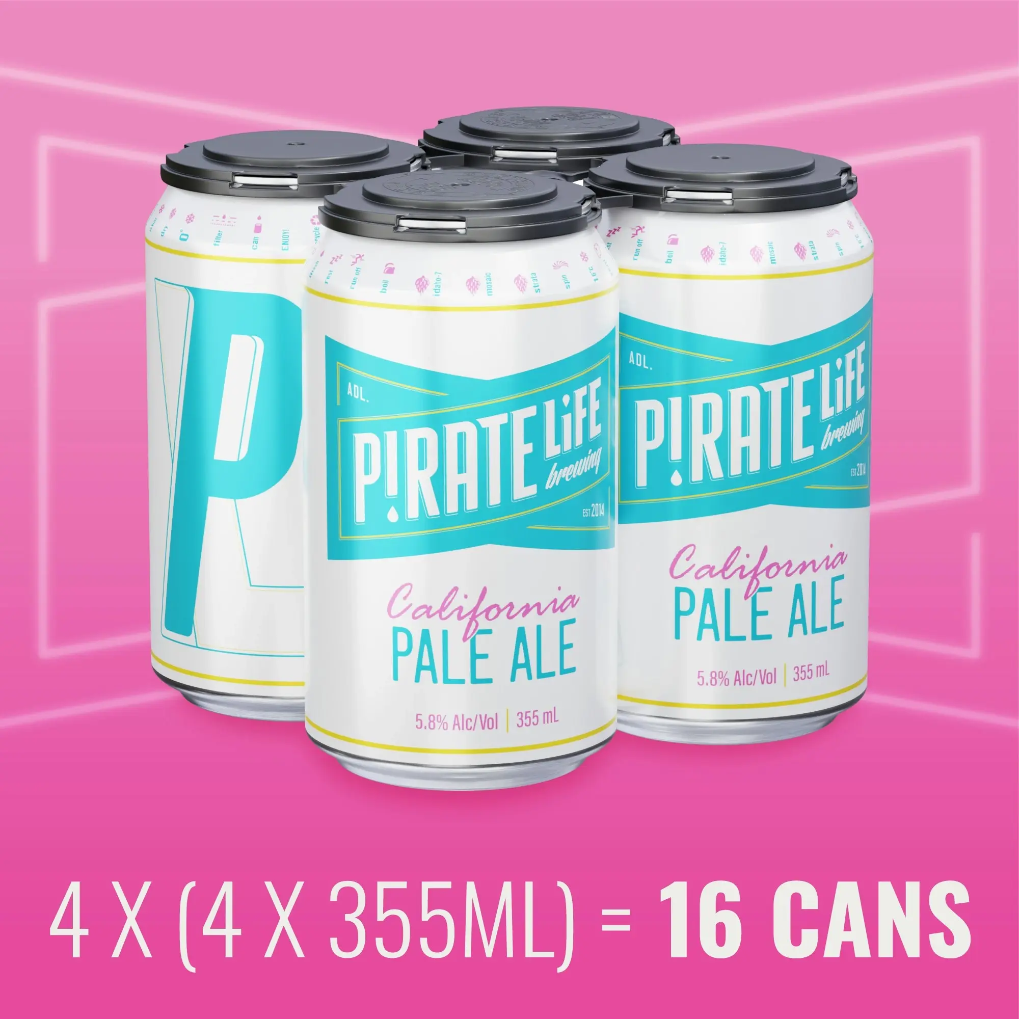 Pirate Life California Pale Ale 355mL Cans 16 Pack