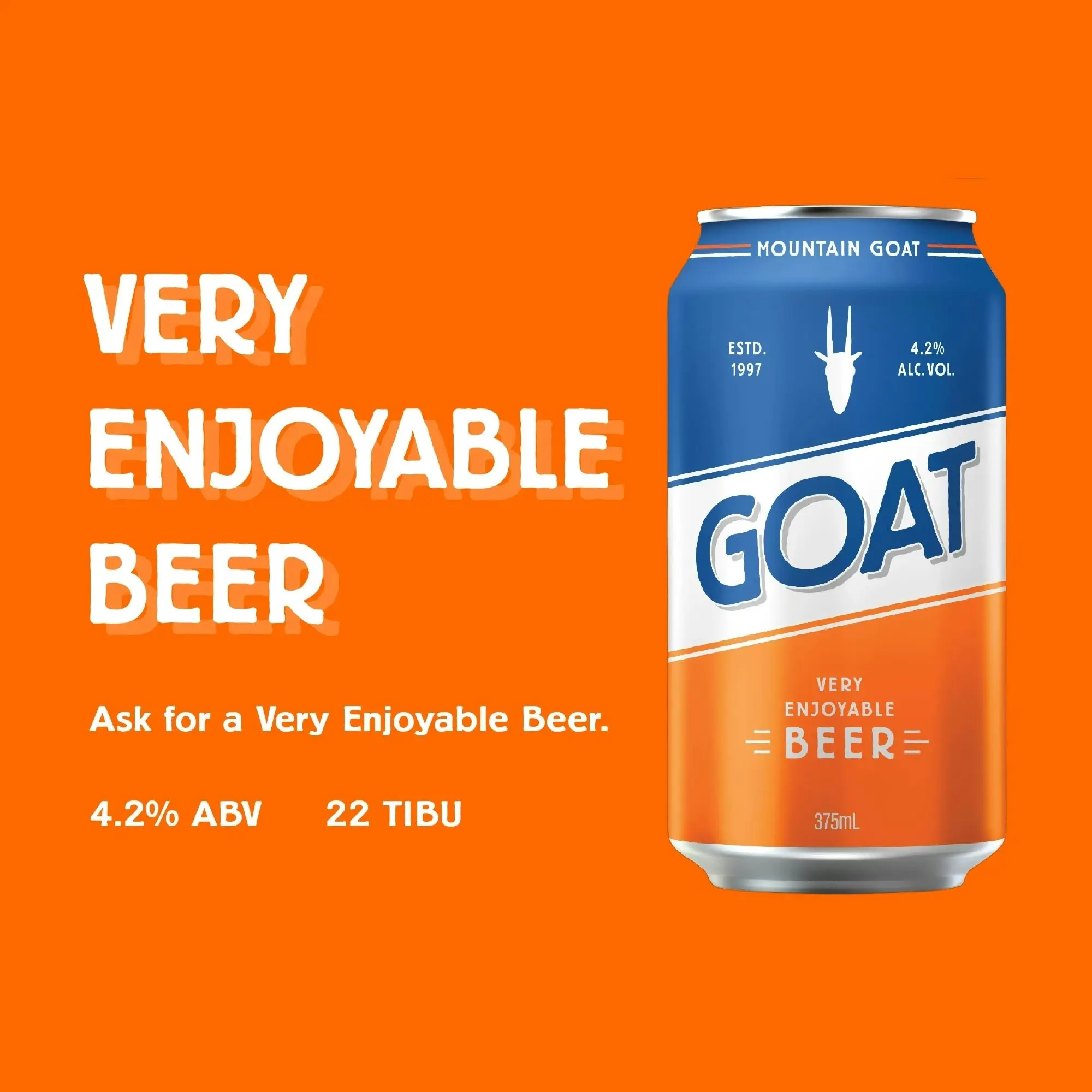 Mountain Goat 'Goat' Beer 24 x 375mL Cans