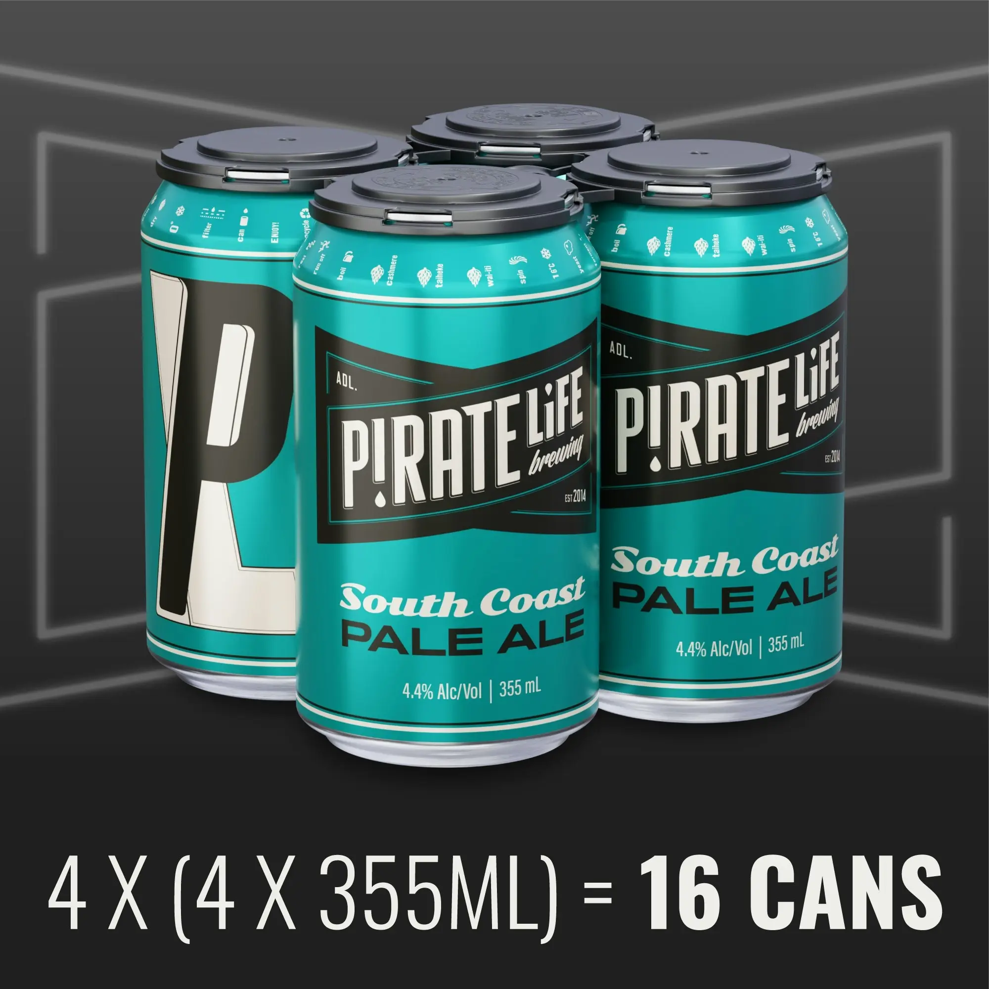 Pirate Life Brewing South Coast Pale Ale 16 Case x 355mL Cans