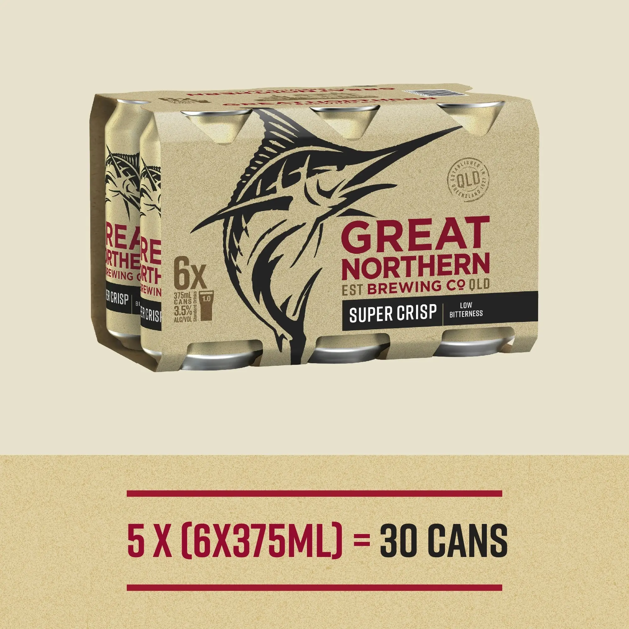 Great Northern Super Crisp Lager Beer Case 30 x 375mL