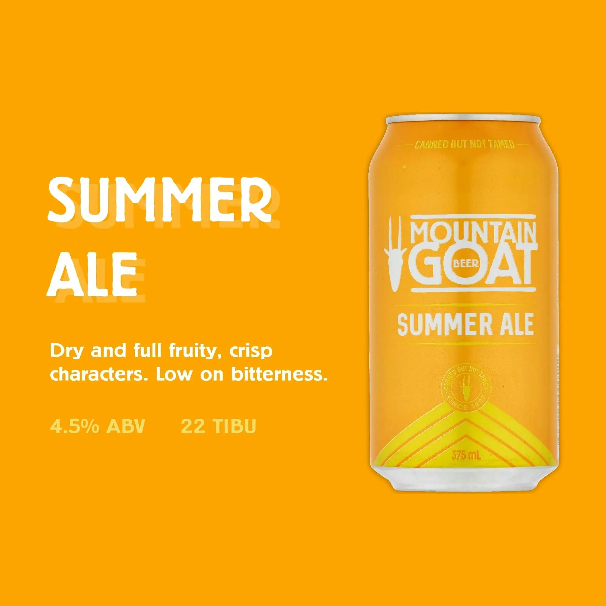 Mountain Goat Summer Ale Beer 24 x 375mL Cans