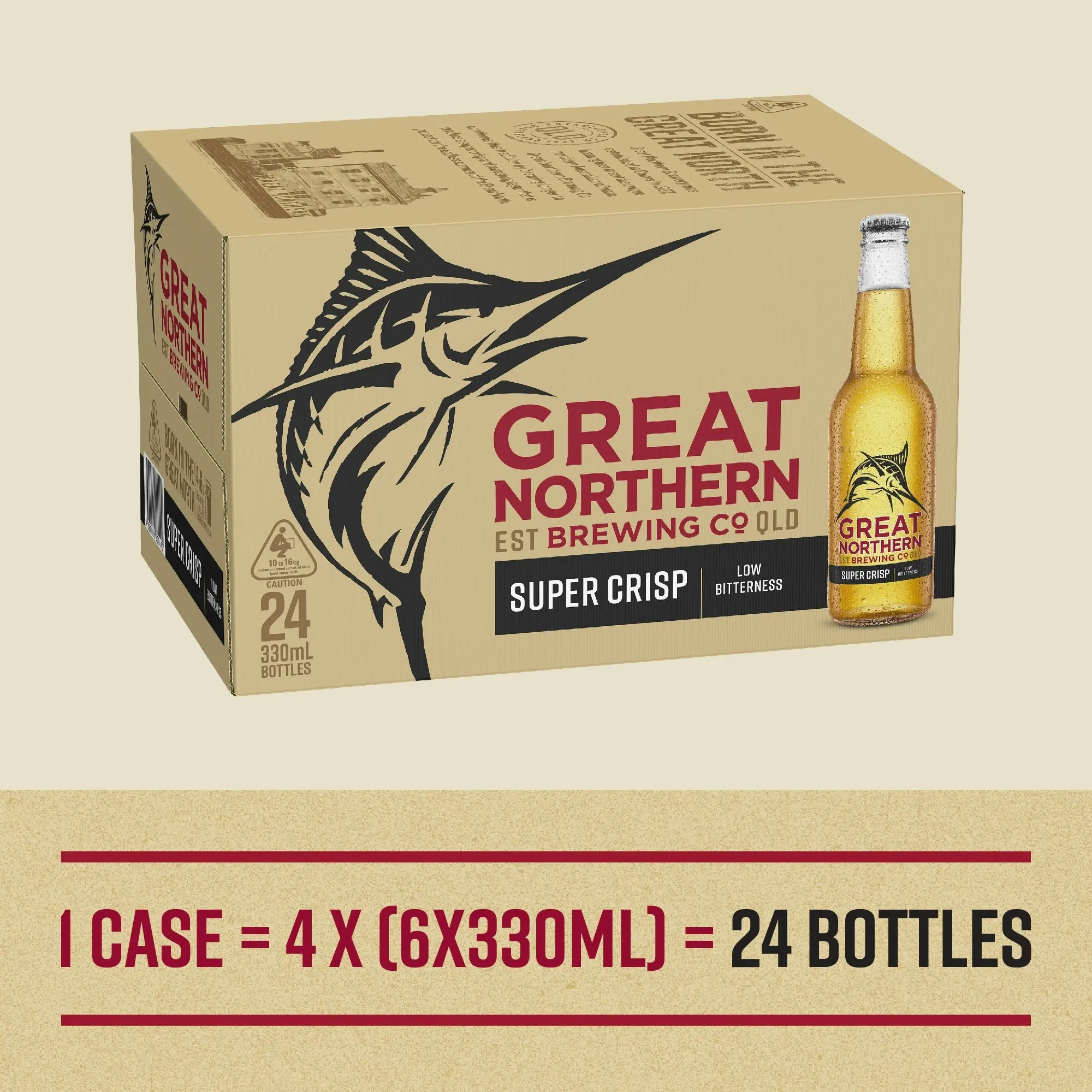 Great Northern Super Crisp Lager Beer Case 24 x 330mL Bottles