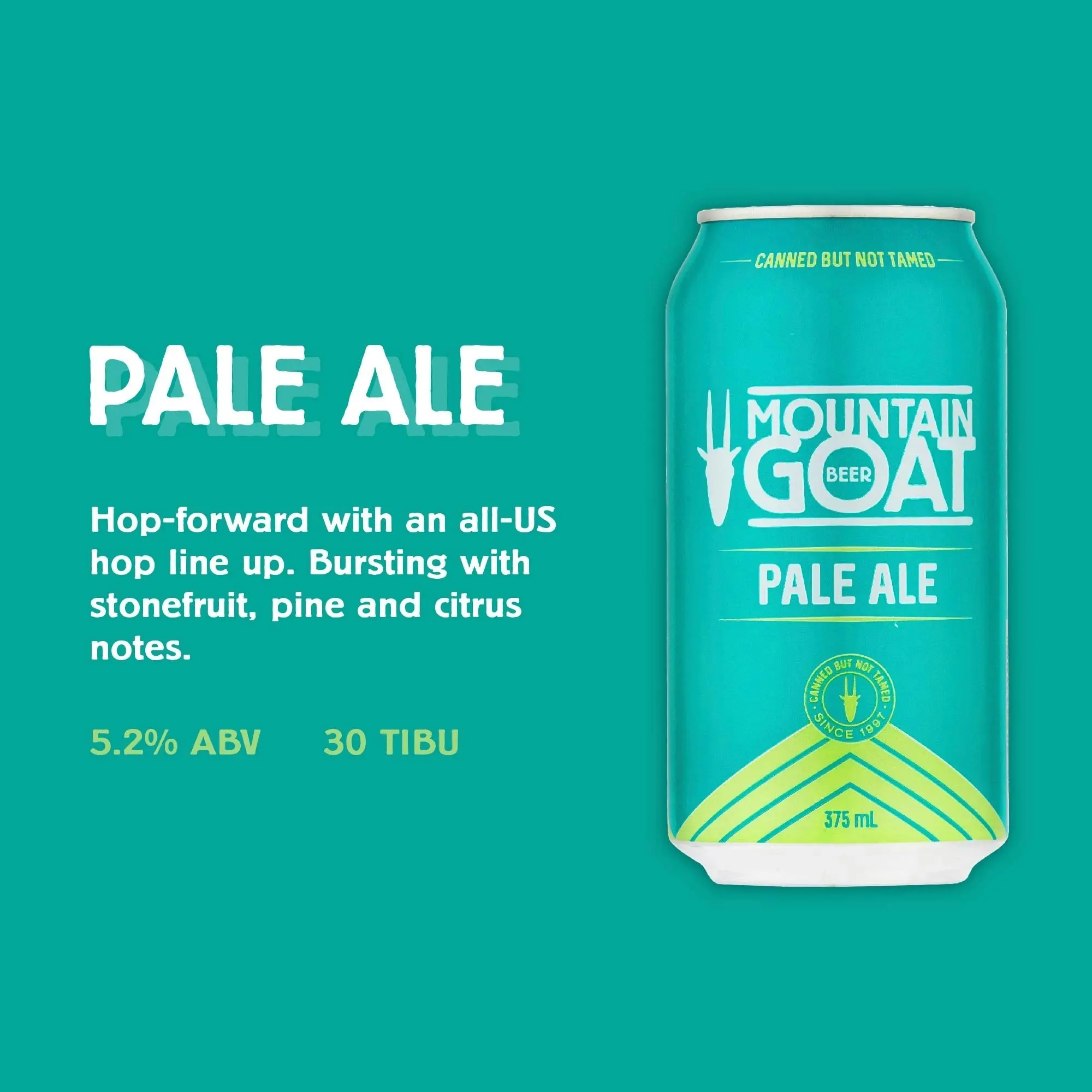 Mountain Goat Pale Ale Beer 24 x 375mL Cans