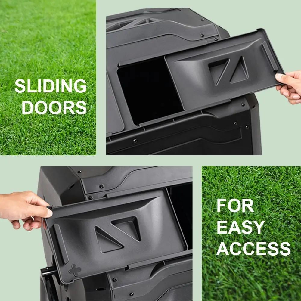 Groverdi Compost Bin 160L Tumbling Composter Dual Chamber Rotating Recycle Waste Garden