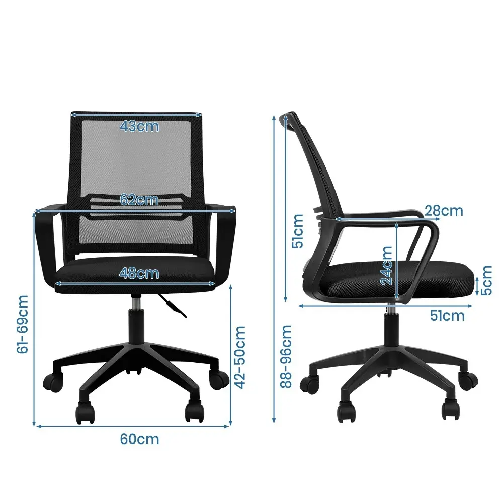 Furb Office Chair Computer Mesh Executive Chairs Study Work Lifting Seat Black