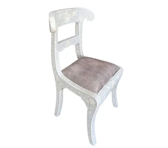 Zohi Interiors Bone Inlay Chair in Grey