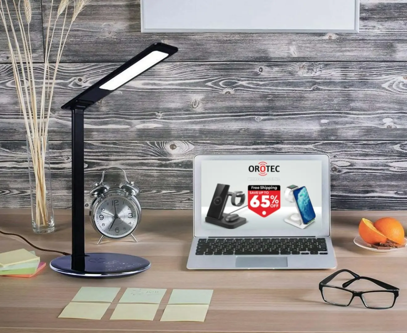 Orotec LED Desk Light and Wireless Charger Unit