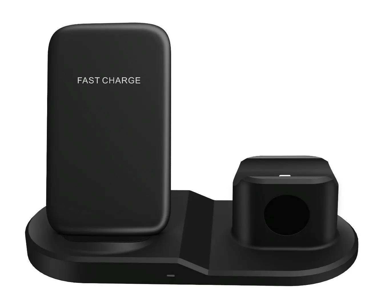 10W 3-in-1 Fast Charge Triple Wireless Charger Stand for Apple (Square) Black + 18W Qualcomm Charger Kit