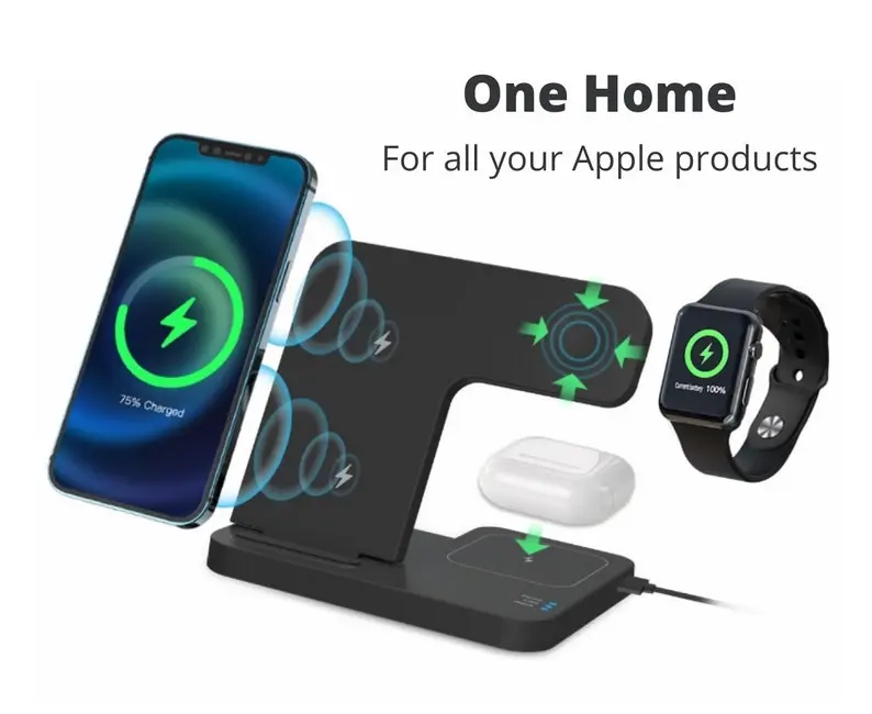 Orotec Terazzo Design Foldable 3-in-1 Wireless Charger for Apple Products (iPhone, iWatch and AirPods)