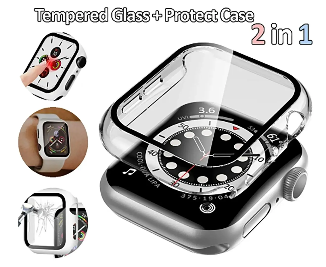 Apple Watch Tempered Glass Case 360 Full Cover 38mm Clear