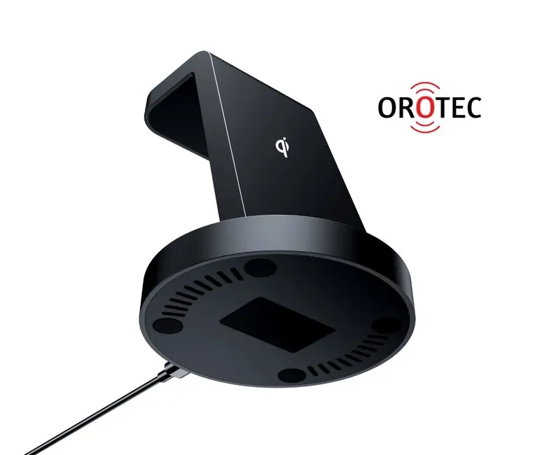 Orotec NuGen Apple 3-in-1 Triple Wireless Charger (Apple Watch/AirPods/Smartphone) Black with Qualcomm Charger