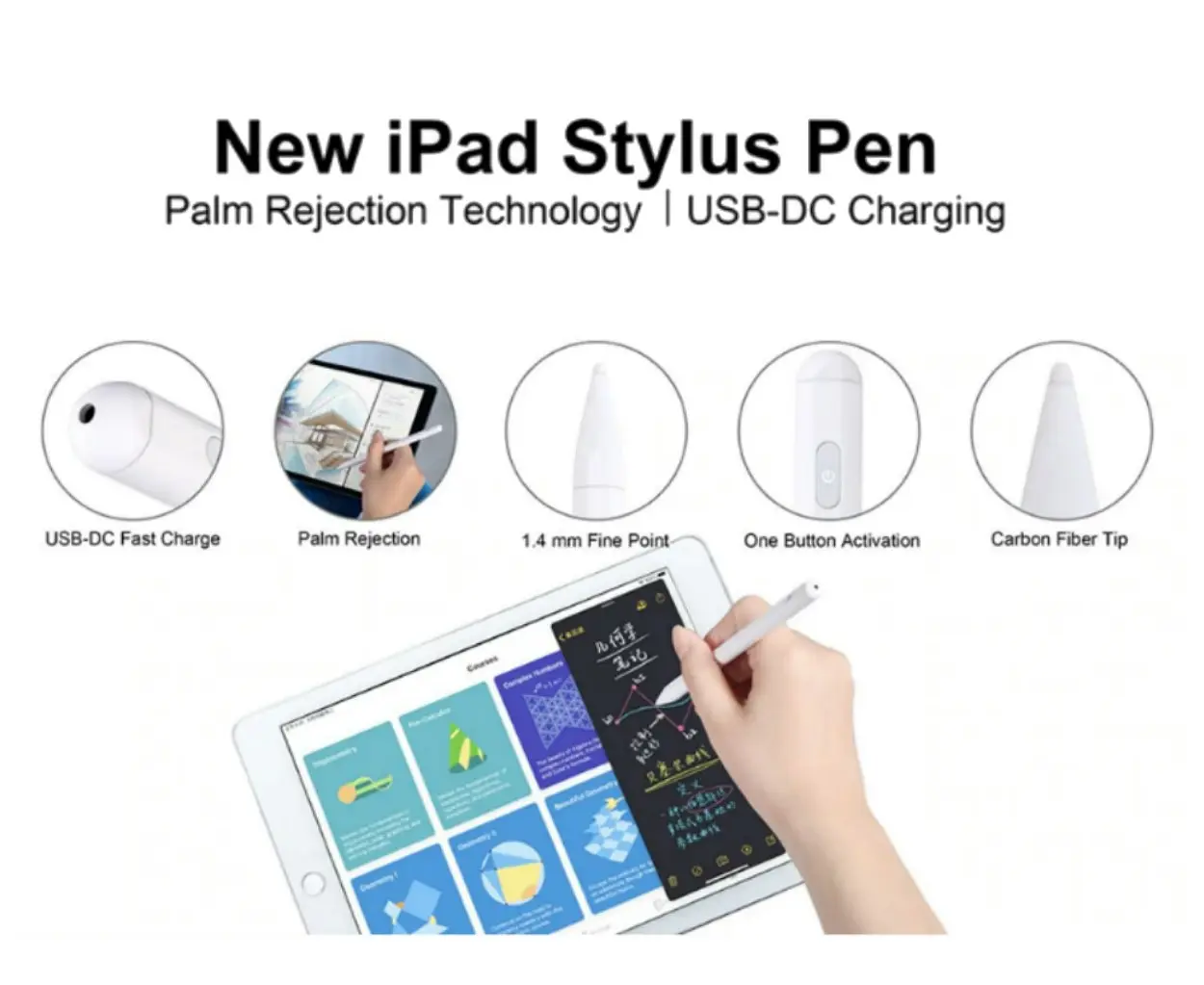 NexGen Active Stylus Pen For iPad Pro 11/10.3/12.9/9.7 Prevent Accidental Touch Magnetic Capacitive Apple Pencil