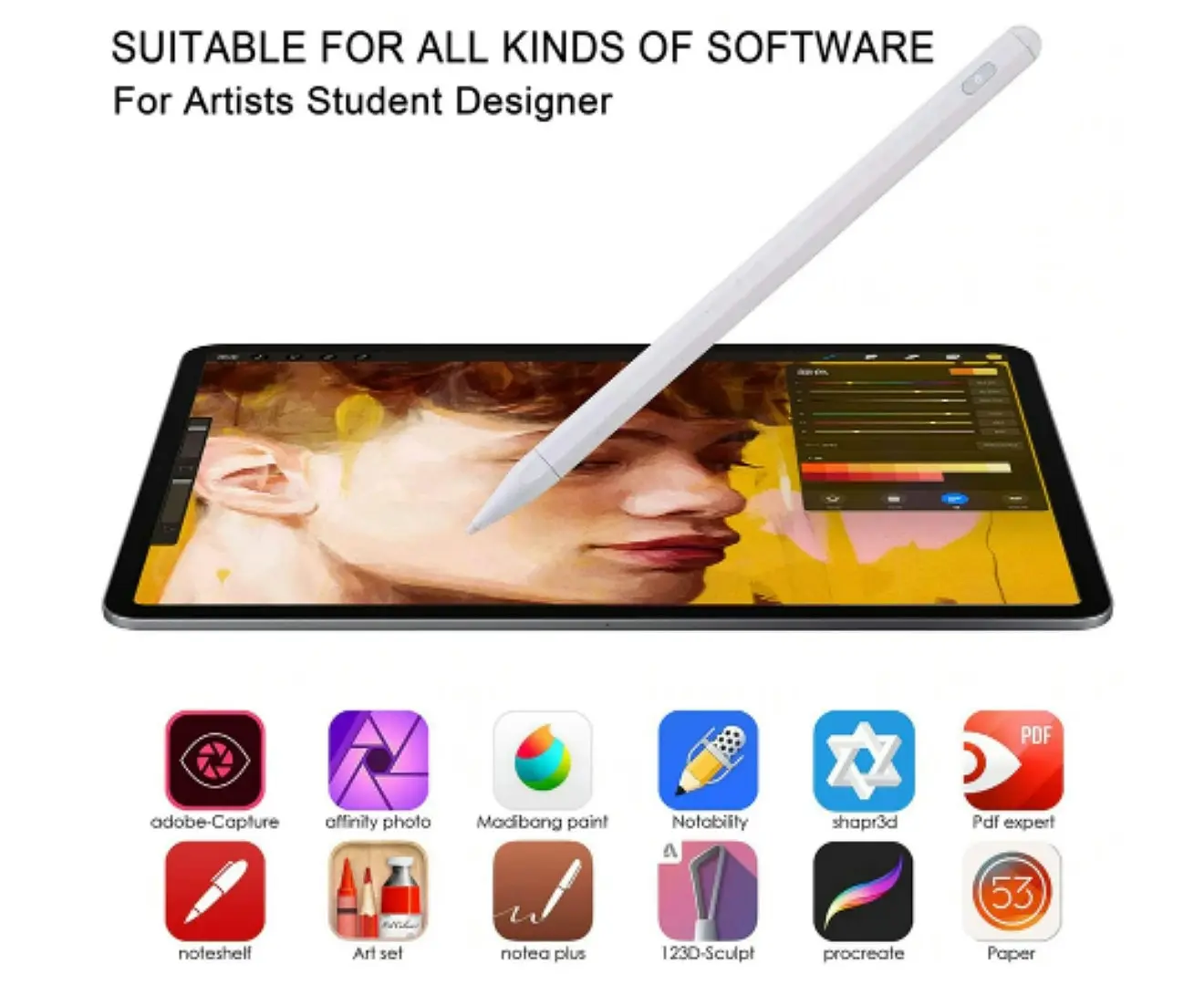 NexGen Active Stylus Pen For iPad Pro 11/10.3/12.9/9.7 Prevent Accidental Touch Magnetic Capacitive Apple Pencil